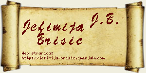 Jefimija Brisić vizit kartica